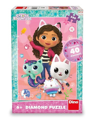Puzzle 200 z diamencikami, Koci Domek Gabi