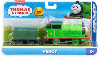 FISHER PRICE TOMEK I PRZYJACIELE lokomotywa z napędem PIOTRUŚ Z WAGONIKIEM JGF94