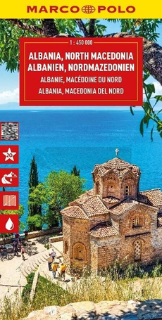 Mapa drogowa Albania Macedonia Północna 1:450 000