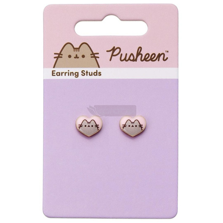 Pusheen Kolczyki classic Serduszka