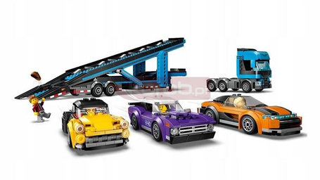 LEGO CITY 60408 LAWETA Z SAMOCHODAMI SPORTOWYMI zestaw klocków dla dzieci
