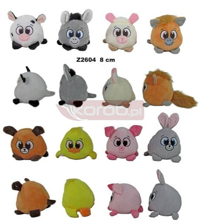 Zwierzęta wiejskie kula 8cm MIX