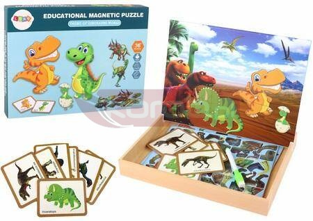 Puzzle magnetyczne z motywem dinozaurów