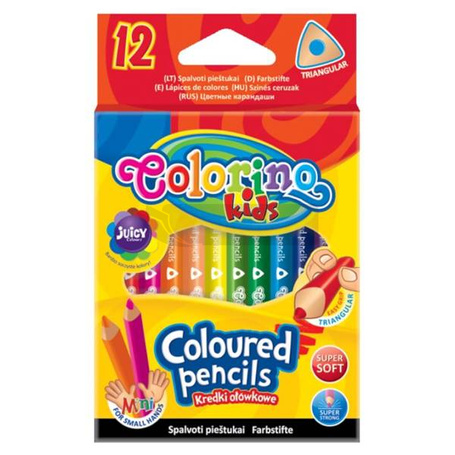 Kredki ołówkowe trójkątne 12 kol Colorino 33077