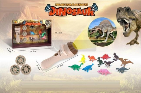 Projektor dinozaur na baterie z 12 dinozaurami