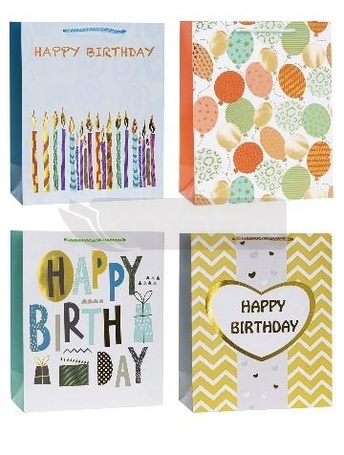 Torebka ozdobna 31x42x12cm hot-stamp mix ROZETTE