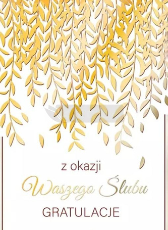 Karnet A5 Ślub Złote girlandy