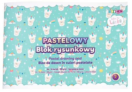 Blok rysunkowy pastelowy Lenka A4/14K 1szt STRIGO
