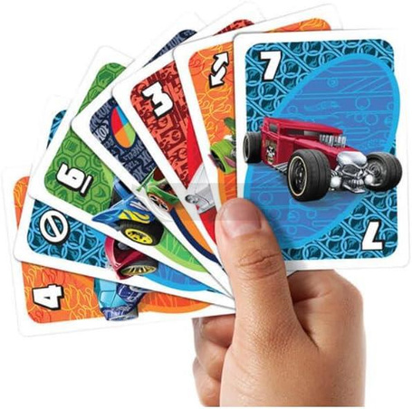 GRA KARTY UNO EXPRESS HOT WHEELS, gra rodzinna dla dzieci +7 lat JDF58