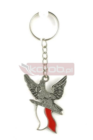 Brelok metalowy Orzeł z flagą Polski ABINO