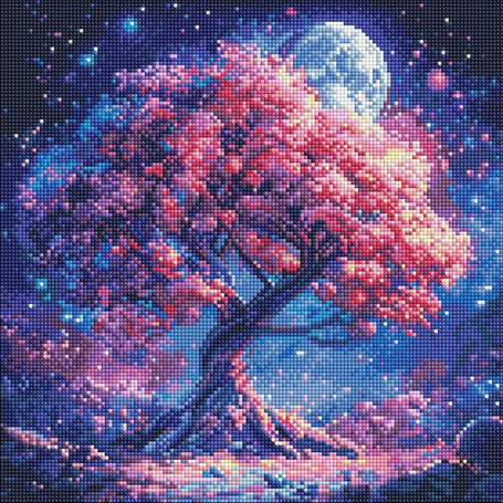 Diamentowa mozaika - Sylwetka drzewa 40x40cm