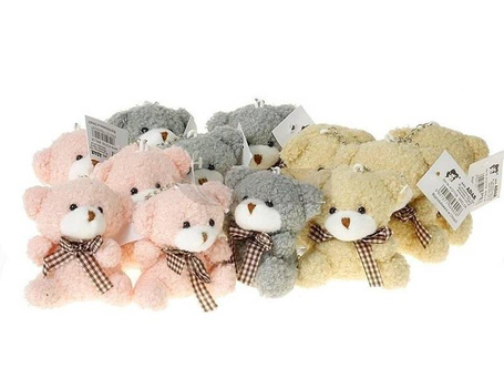 Miś pluszowy 7,5cm z zawieszką MIX