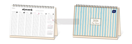Kalendarz 2026 biurkowy tygodniowy Paski