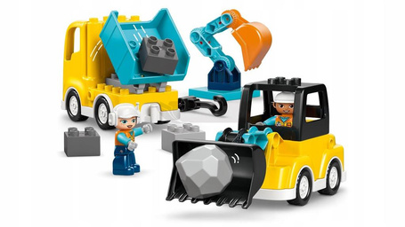 KLOCKI LEGO DUPLO 10475 Maszyny budowlane 3 w 1, zestaw dla dzieci +2 lata