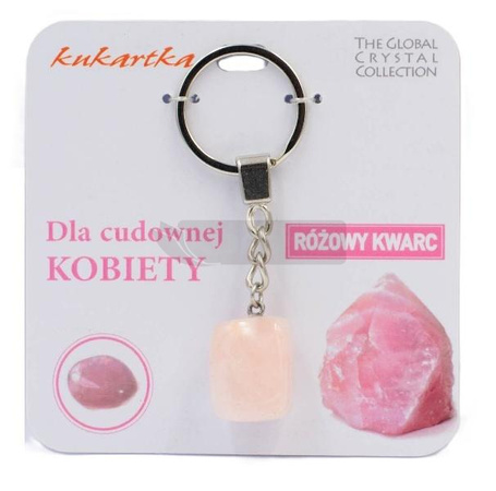 Brelok Dla cudownej kobiety różowy kwarc