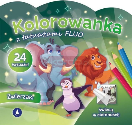 Kolorowanka z tatuażami fluo Zwierzaki