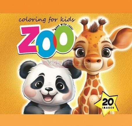 Kolorowanka 140x140 Zoo pomarańczowa 20 obrazków