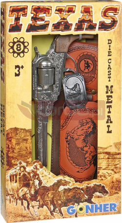 Rewolwer kowbojski metalowy z kabura Gonher