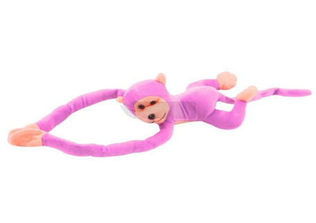 Małpka pluszowa z dźwiękiem różowa 80cm