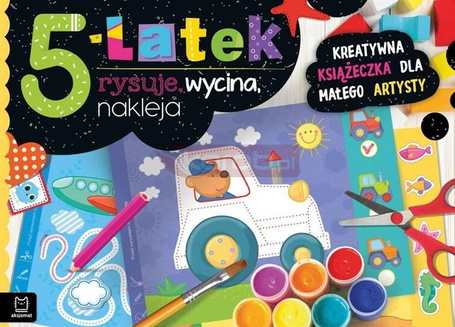 5-latek rysuje, wycina, nakleja