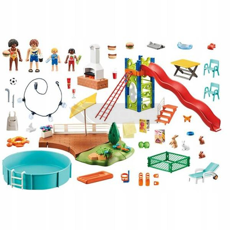 PLAYMOBIL City Life 70987 Przyjęcie przy basenie ze zjeżdżalnią