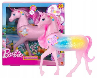 BARBIE MAGICZNY JEDNOROŻEC interaktywny ze światłem, dźwiękiem JCP78