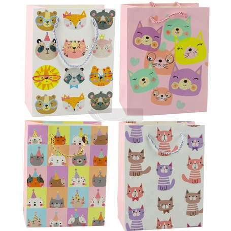 Torebka prezentowa brokatowa 23x18x10,5cm MIX