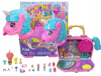 LALKA POLLY POCKET JEDNOROŻEC NIESPODZIANKA 35 urodziny marki, zestaw +4 HYD96