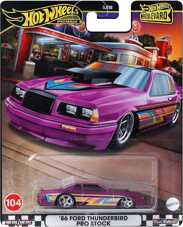 HOT WHEELS PREMIUM BOULEVARD #104 '86 Ford Thunderbird Pro Stock HRT72