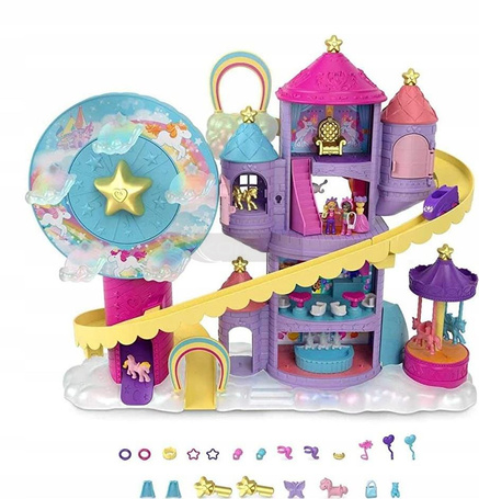 LALKA POLLY POCKET TĘCZOWY PARK ROZRYWKI, zestaw do zabawy dla dzieci +4 l HBT13