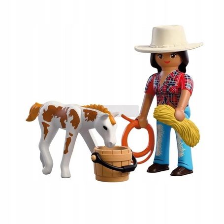 PLAYMOBIL Duopack 72026 Kowbojka ze źrebakiem, dzieci +4 lata