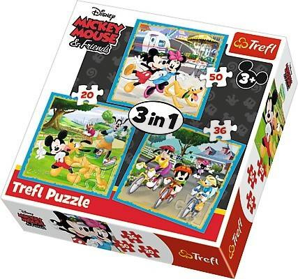 Puzzle 3w1 Myszka Miki - Z przyjaciółmi