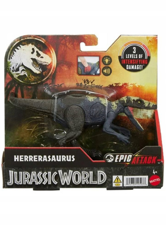 JURASSIC WORLD Epic Attack, Herrerasaurus, ze światłem i dźwiękiem HTP66