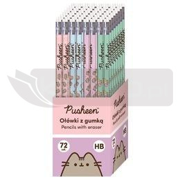 Ołówki z gumką HB Pusheen tuba (72szt)