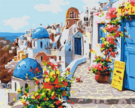 Malowanie po numerach 40x50cm Magiczne Santorini