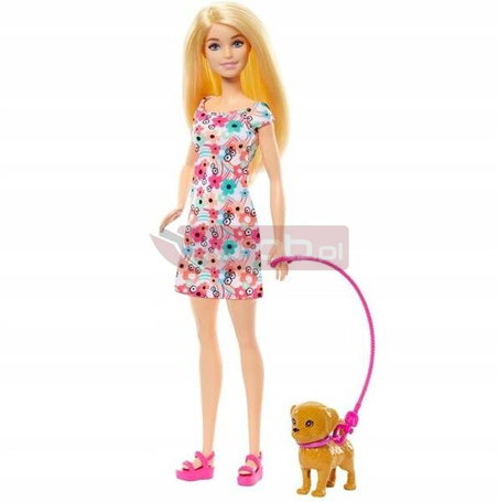 LALKA BARBIE zestaw LALKA Z PIESKAMI ze szczeniaczkiem i pieskiem na wózku HTK37