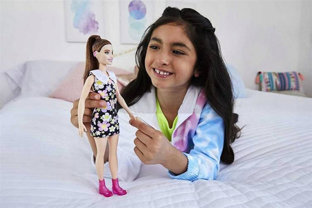 Lalka Barbie Fashionistas sukienka w kwiatki HBV19