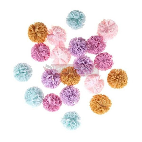Pompony tiulowe pastelowe 2cm 20szt