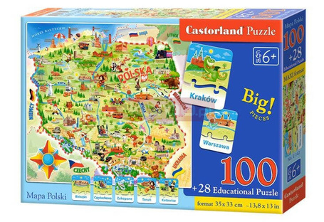 Puzzle Edukacyjna mapa Polski