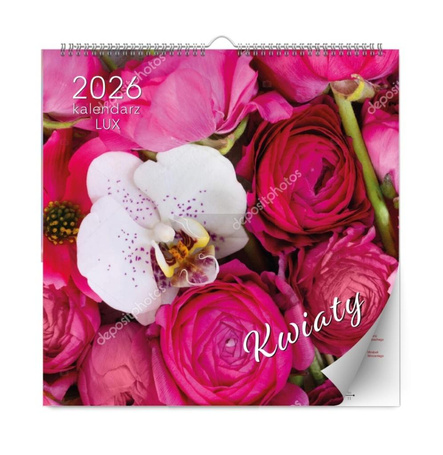 Kalendarz 2026 ścienny lux kwiaty
