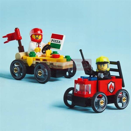LEGO CITY 60458 Zestaw wyścigówek: pizza kontra wóz strażacki