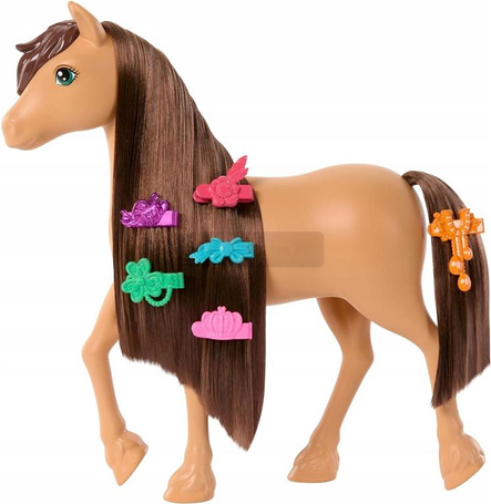 BARBIE KONIK KUCYK DO STYLIZACJI PEPPER + akcesoria do stylizacji HXJ37
