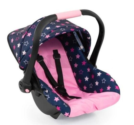 Fotelik samochodowy dla lalek z daszkiem niebieski