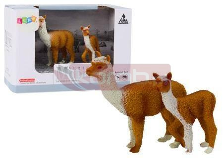 Figurka dorosła lama 8cm z młodą lamą 6cm