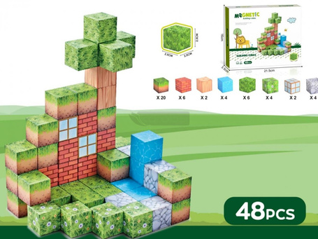 Klocki magnetyczne kostki 3D 48el