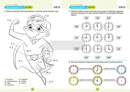 Matematyka SP 1 Karty pracy w szkole i w domu