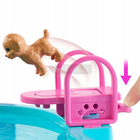 LALKA BARBIE BASEN MARZEŃ ze zjeżdżalnią, jacuzzi + akcesoria