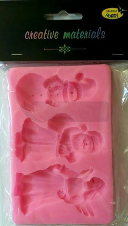 Forma silikonowa 13x8,5cm Bałwan, Mikołaj, Anioł