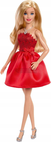 LALKA BARBIE 80-lecie Mattel lalka blondynka w czerwonej sukience JGD25