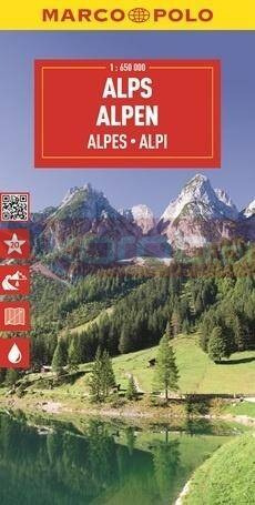 Mapa drogowa Alpy 1:650 000